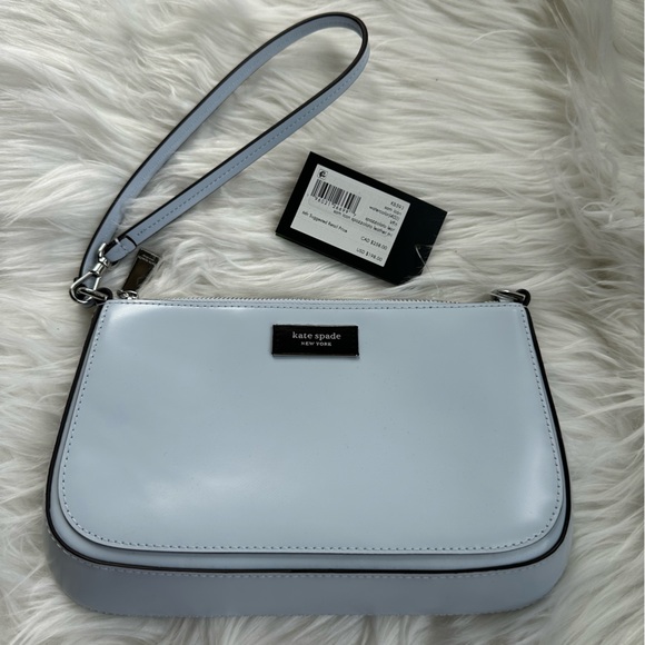 NWT Kate Spade New York - Sam Icon Leather Mini Pochette Watercolour Blue - Picture 2 of 13
